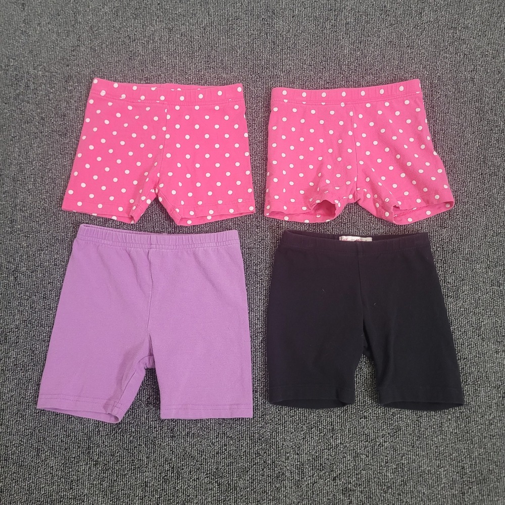 Old Navy Circo 3T Bike Shorts Bundle 4PK‎ Pink Polka Dot Purple Black Elastic